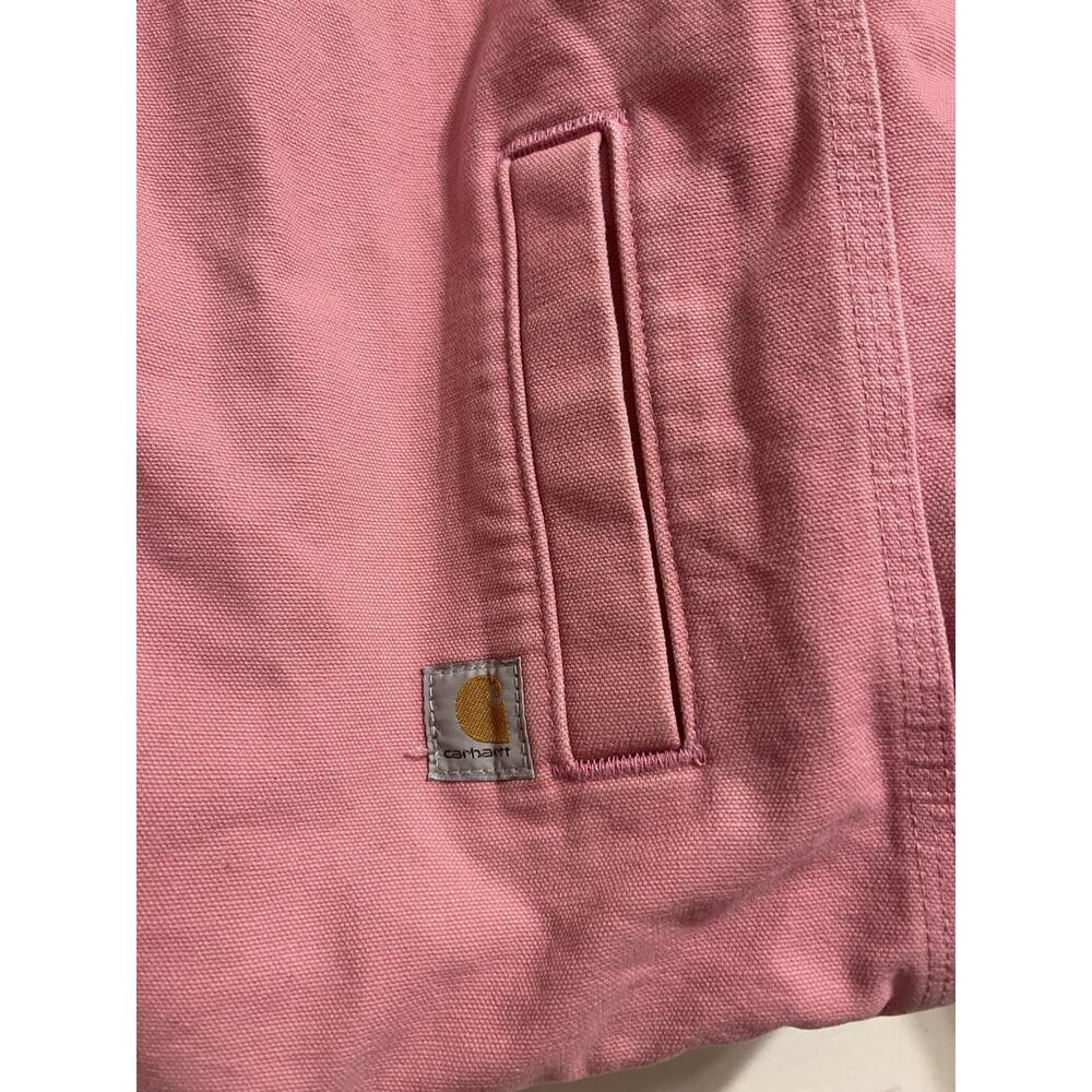 VTG Carhartt Pink Hooded Sherpa Lined Jacket XL - Picture 3 of 7